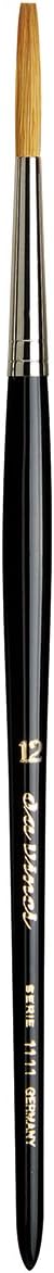 da Vinci Graphic Design Series Lettering Brush, Straight Edge Tip Kolinsky Red Sable with Black Handle, Size 12