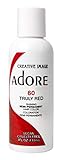 Adore Semi-Permanent Haircolor #060 Truly Red 4 Ounce (118ml) (6 Pack)