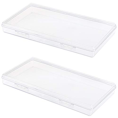 Image of DUOFIRE Small Plastic Box Organizer Box Small Plastic Storage containers Small Plastic case for Storage Pencils and Art Supply Storage Organizer Rectangle(7.7 x 4.1 x 0.9inch) 2 Pack