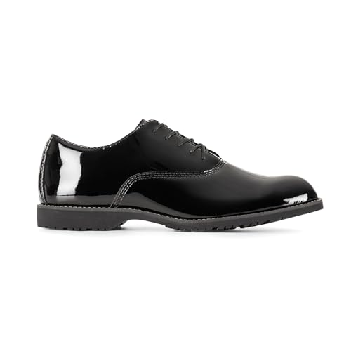 5.11 Tactical Sapato masculino uniforme Oxford de alto brilho - couro de alto brilho, sola vibram -