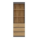 Regał CDF RS-60 Olimp | Kolor: Antracyt - Dąb Artisan | Do salonu, biura, gabinetu | Nowoczesny | Regał na książki i zabawki | Idealny do pokoju dziecięcego, nastolatków, pokoju młodzieżowego..