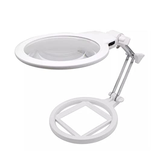 Loupe de bureau pliable avec lampe LED et échelle de mesure intégrée