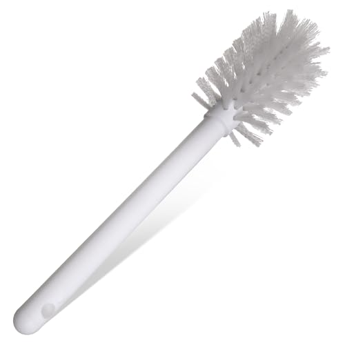 SPARTA Large Water Bottle Brush Ideal for Wide-Mouth Jars, Bottles and Tumblers, Dishwashing Tool with Handle for Home and Commercial Kitchens, Plastic, 12 Inches, White, (Pack of 6)