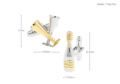 Mancuernillas para hombre KnBoB botella y copa miniatura 2