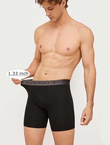 FINETOO Mens Underwear Cotton Boxer Briefs Soft Comfort Boxers Moisture-Wicking Breathable Underwear for Men Pack 33