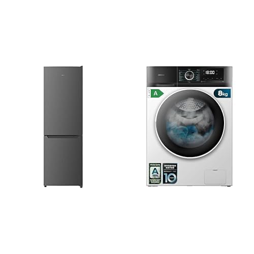 Cecotec Set Bolero: Frigorífico Combi 322L Dark + Lavadora 8Kg Inverter A, No Frost, Multi Air Flow