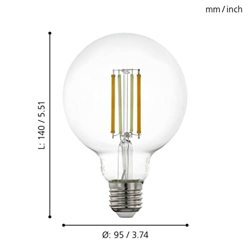 Eglo Connect.z Smart Home E27 LED Filament Light Bulb, G95, ZigBee, app and Voice Control, dimmable - Image 3