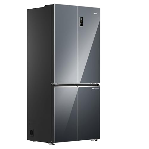 Image of Haier 520 L, Lumiere Series Wi-Fi enabled 4-Door Side by Side frost free Refrigerator with 85% Convertible Fridge & Inverter Technology, Colourful Display Panel (HRB-600MGU1-, Glass Mirror)