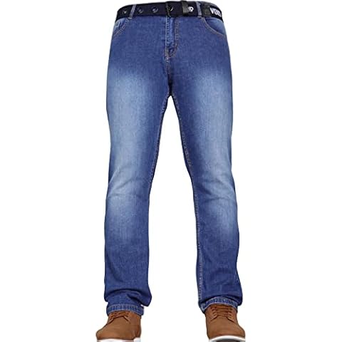 Void London Men's Stretch Denim Jeans with Belt Cover