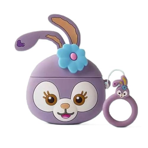 Image of Techmount Compatible with Airpods Pro GEN-2 (2022) Case Cover Silicone Cartoon Character 3D Cover Wtih 360 Protection Airpods Pro 2 Cover Case (NOT for Any Other AIRPODS) (Purple CAT)
