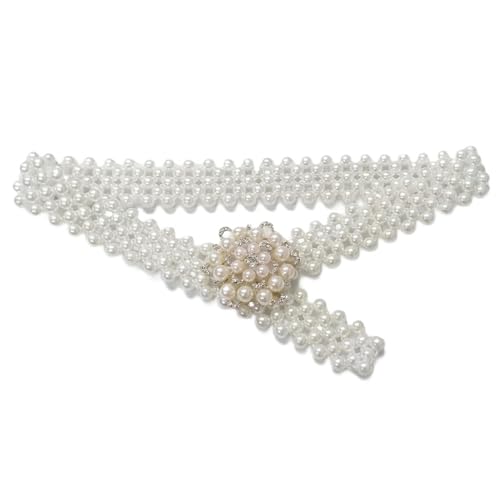 YAFIYGI Pearl Belts for Women Beaded Waist Chain Belt for Dress Wide Fancy Crystal Pearl Belt for Wedding Bridal Bridesmaid and Evening Dresses Elegant Bride Accessory for Special Occasions