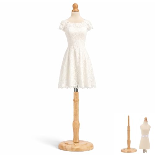 Forme de Robe pour Enfant avec Base en Bois, Corps de Torse de Mannequin avec Support en Bois réglable, Buste de Corps de Mannequin pour présentation de...