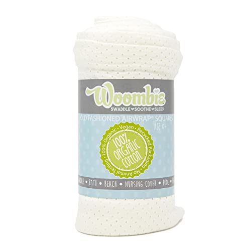 Image of Woombie AirWrap Organic Swaddle - Old Fashioned Receiving Blankets for Babies - Lightweight, Vented Design, Vanilla, 44 x 44 in.