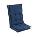 Homeoutfit24 Elbe, Polsterauflage, Made in Europe, Sesselauflage, Gartenstuhl-Auflage, Hochlehner, Polyester, Oeko-TEX® Standard 100, UV-beständig, Halteband & Kordeln, 2-Stück, blau
