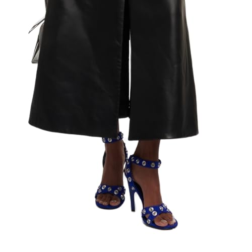 Women's Heeled Sandals Open Toe Wrap Around High Heels Strappy Cross Patchwork Leather Buckle Sandals Comfortable Party Dress Shoes4