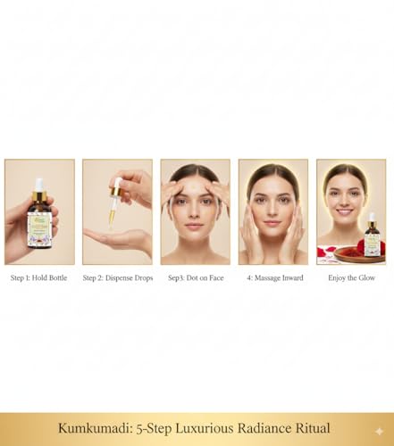 Herbs Botanica Kumkumadi Oil Pure Ayurveda Anti Aging Face Serum, Radiance Glow Serum for use as Face Oil and Face Moisturizer 26 Herbs 30 Ml