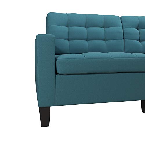 Dorel Living Emily Upholstered Sofa Couch Living Room Furniture, Teal - Thumbnail 4