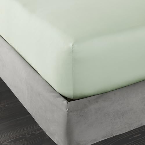 Drap-housse en satin de coton 400 fils Bianca Emperor couleur vert - 3
