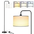 [Upgraded] LED Floor Lamp for Living Room, 3 Color Temperature Floor Lamp with Foot Switch Modern Standing Lamp Tall Pole Floor Reading Lamp for Bedroom, Study Room, Office, 9W Bulb Included, Black