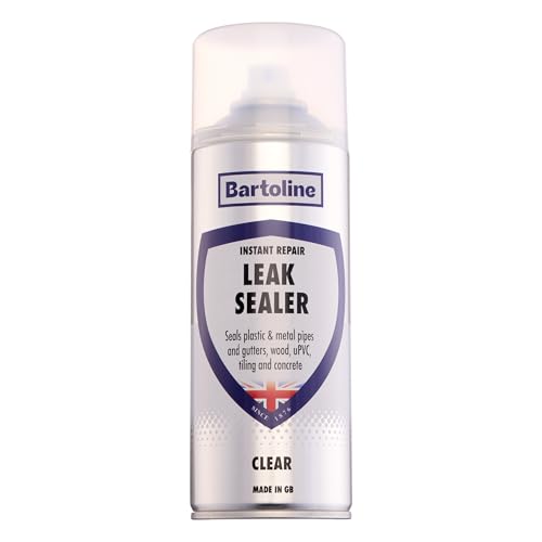 Bartoline Leak Sealer Clear 400ml Premium Transparent Waterproof Spray Sealant for Instant Repairs Weatherproof Durable & Overpaintable