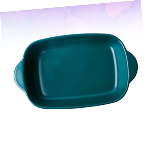 Plat de cuisson céramique verte plat à gratin four micro-ondes avec poignées
