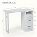 Charmmade Nail Table for Nail Tech Manicure Table Nail Tech Desk Professional Nail Salon Table Station with Drawers, Wrist Pad, Open Space, White