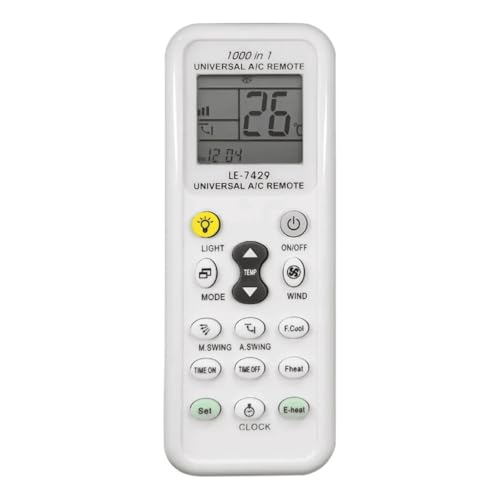 Controle Remoto Universal para Ar-Condicionado — Compatível com Todos os Modelos e Marcas, Fácil Configuração, Pronto para Uso, Substitui Controles Originais com Máxima Eficiência e Alcance Estável