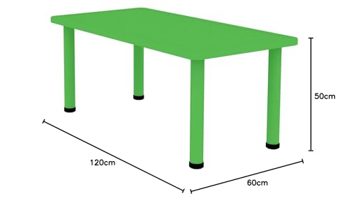 Image of Little Fingers Intra Kids Table School Study Table Without Chairs - Rectangle Toys For Play School - Plastic, 60 X 120 X 20 Cm