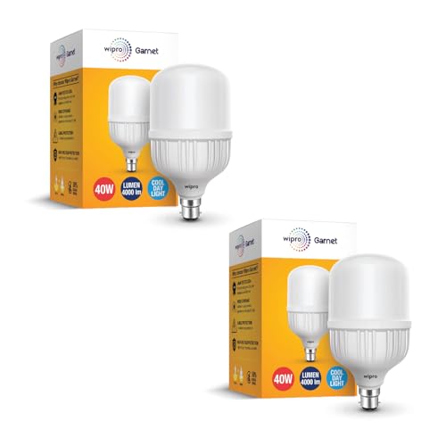 Image of wipro Garnet 40w LED High Wattage Bulb pack of 2 (coolwhite)