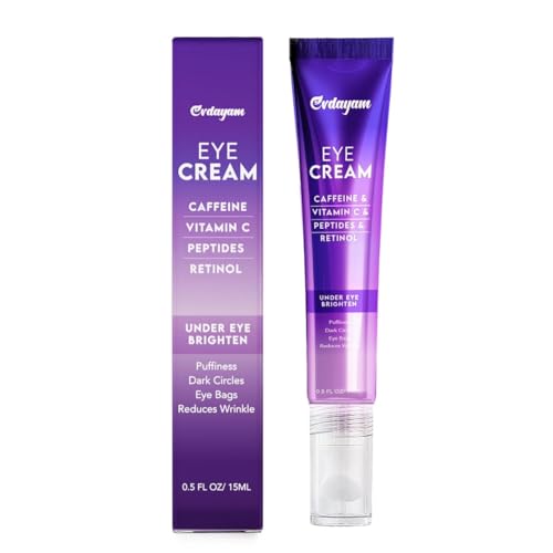 Caffeine Eye Cream for Dark Circles and Puffiness – Retinol Under Eye Brightening Cream for...