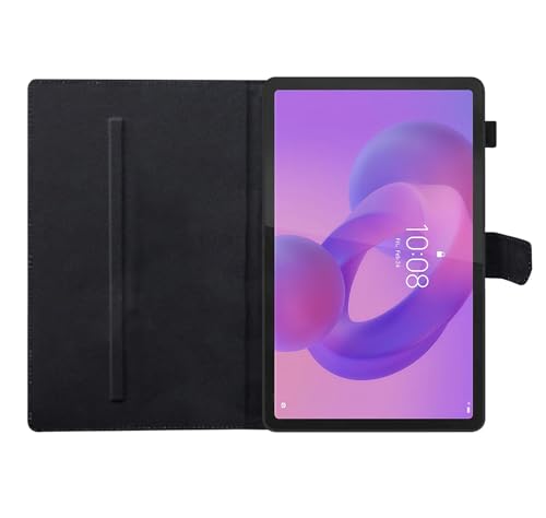 Image of Fastway Flip Cover for Lenovo Idea Tab Plus 12.1 inch Tablet Executive Leather Built-in Pencil Holder (Black)