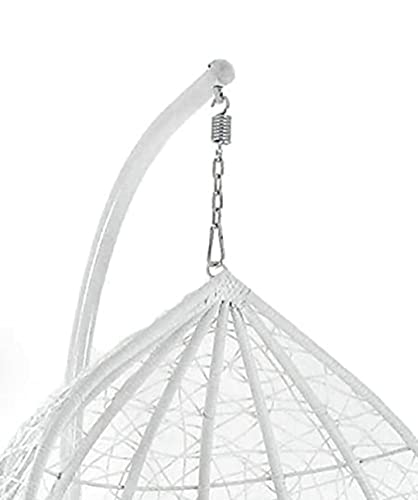 Image of Single Seater Swing Chair with Stand for Home & Cushion & Hook Outdoor Indoor | Balcony |Garden |Living Room |Garden | Patio | Home Improvement|(Swing White with Cushion Red)
