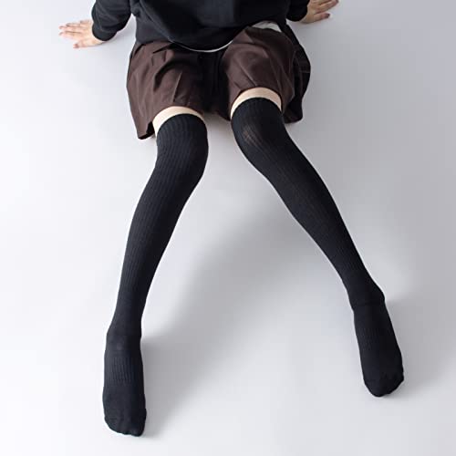 Verdancy Yoga Pilates Thigh High Socks with Grips for Women Fleece Non Slip Cushioned Over Knee Socks for Barre Ballet4