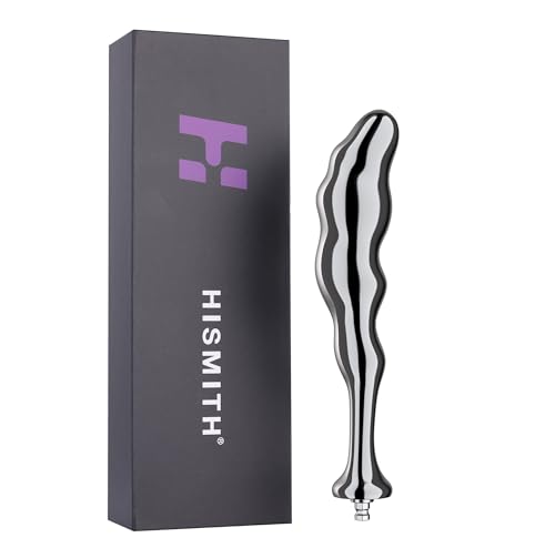Hismith 8.23G-Spot Dildo Curved Stainless Steel Prostate Massager with KlicLok System Smooth Anal Wand High-end Series