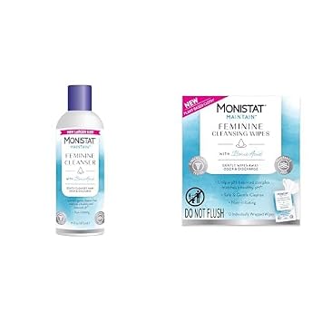 منظف أنثوي من حمض Monistat Boric ، غسيل أنثوي خالٍ من العطور ، 16 Fl Oz ، 1 Pack الحفاظ على مناديل أنثوية مع حمض البوريك للعناية الأنثوية ، خالي من العطور ، 12 قيراط