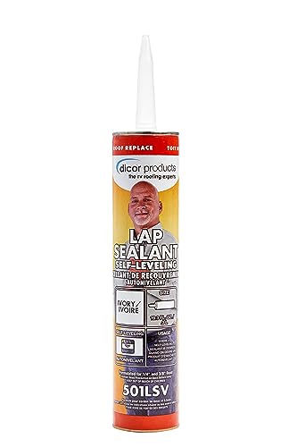 Dicor 501LSV-1 HAPS-Free Self-Leveling Lap Sealant for horizontal surfaces - 10.3 Oz Ivory Secure Ideal for RV Roofing Maintenance Repair Appliance Application