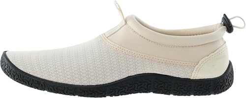 Image of WHITIN Women's Multi-Purpose Water & Land Shoes Beige M10 /W12 | Lightweight & Packable, Slip-On Design for Easy On /Off, Drawstring Design Keeps Sand & Pebbles Out, Quick-Drying