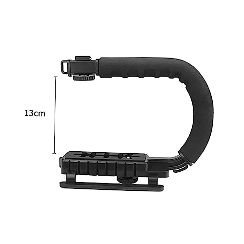 Image of Black ABS Three Hot Shoe Camera Stabilizer Grip with Handle