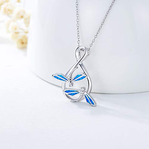 Rmrewy Dragonfly Infinity Necklace 925 Sterling Silver Double Dragonfly Pendant Jewelry Birthday Valentine's Day Mother's Day Gift For Women Mom Girls #TOP3