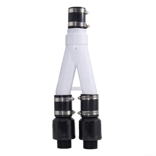 Conector Y de bomba de sumidero, kit de bomba sumergible dual con válvulas de retención para sistema de respaldo de aguas residuales de sótano, montaje de descarga de PVC de 1.5 pulgadas, accesorio de