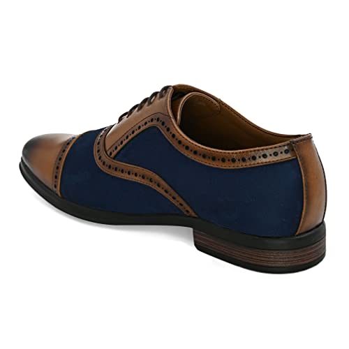 Image of San Frissco Men's Formal Shoes Lace up with Round Toe|Classic and Durable Faux Leather Material Oxford's Shoe|Cushioned Footbed Insole with Textured and Patterned Outsole for Office
