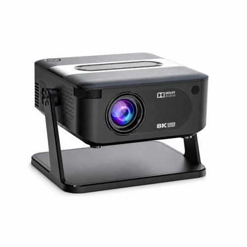 Image of Mini Portable Projector with 4K Support, Android 14, WiFi 6, Bluetooth, Full HD Support, for Movies, Gaming and Outdoor Use