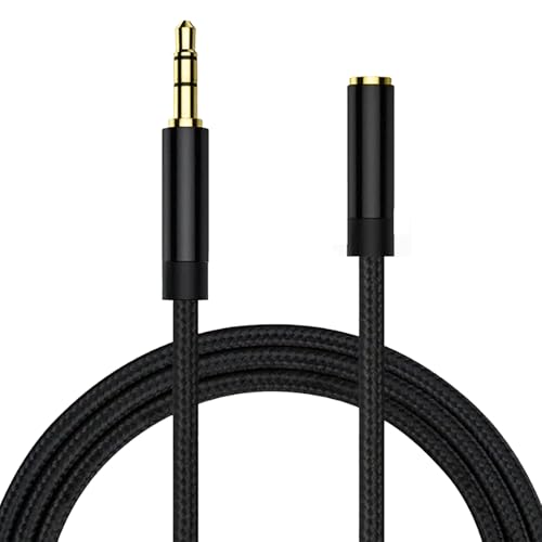 Shenlee 1 Pcs Audio Extension Cable 3.5mm Auxiliary Jack Audio Extension Cable Audio Auxiliary Stereo Extension Audio Cable 3.5mm Stereo Jack Male to Female for Headphones PC Smartphones Tablets