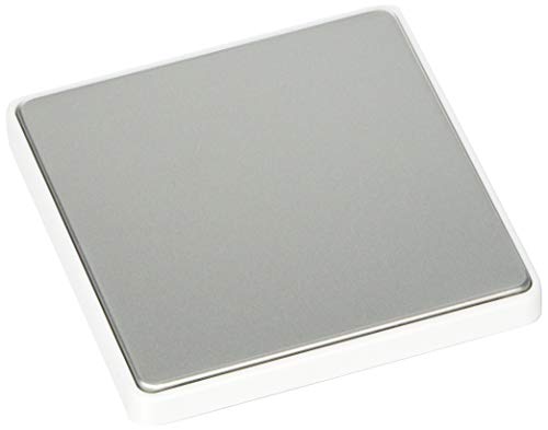 MK Dimensions 1 Gang Satin Steel Finish with a White Trim Blank Frontplate, Satin Steel With White Insert