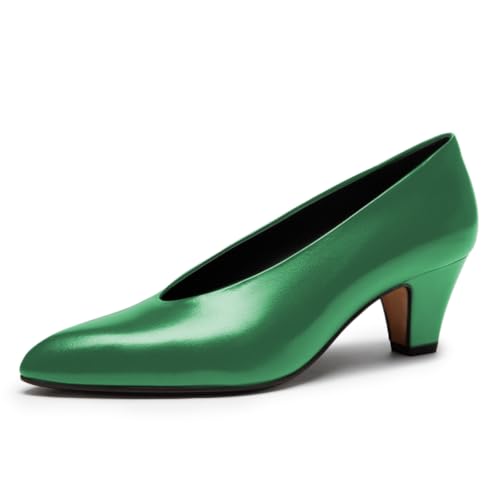 YDN Women's Simple Basic Pumps Shoes Pointed Toe Low Kitten Heels Slip On Daily Casual Shoes for Business Party Prom Size 4-16 US2