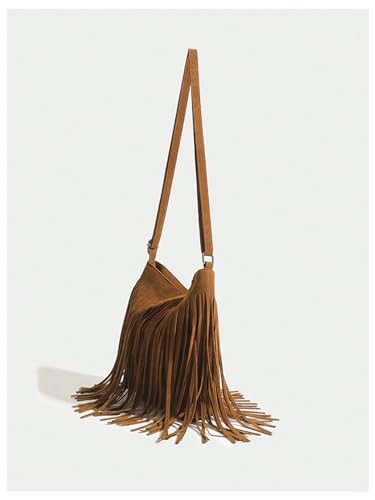 Verdusa Women's Fringe Crossbody Tote Bags Boho Tassel Hobo Shoulder Bag3