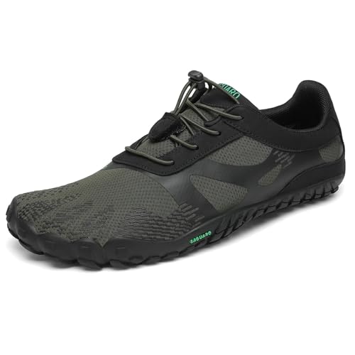SAGUARO Zapatillas de Trail Running Minimalistas Hombre Barefoot Respirable Secado rápido Hombres Zapatos de Agua Deportes Acuáticos Escarpines Verdepuro 44