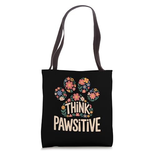 Bolsa Tote con Diseño Floral y Frase de Perros miniatura 1