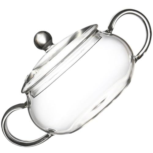 Beavorty Cacerola de Vidrio Transparente de 1400 Ml para Cocina Casera, Resistente al Calor con Tapa, Adecuado para Guisar, Hervir en Cocina Eléctrica