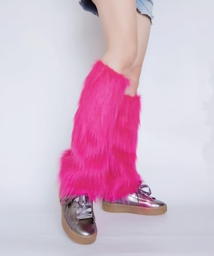 YELAIVP Faux Fur Leg Warmer Warm Fuzzy Boot Covers Winter Fur Boot Covers for Women Christmas, Halloween Party Accessory4